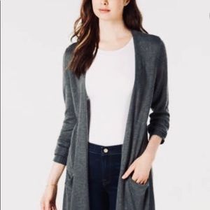 Pointelle hooded cardigan